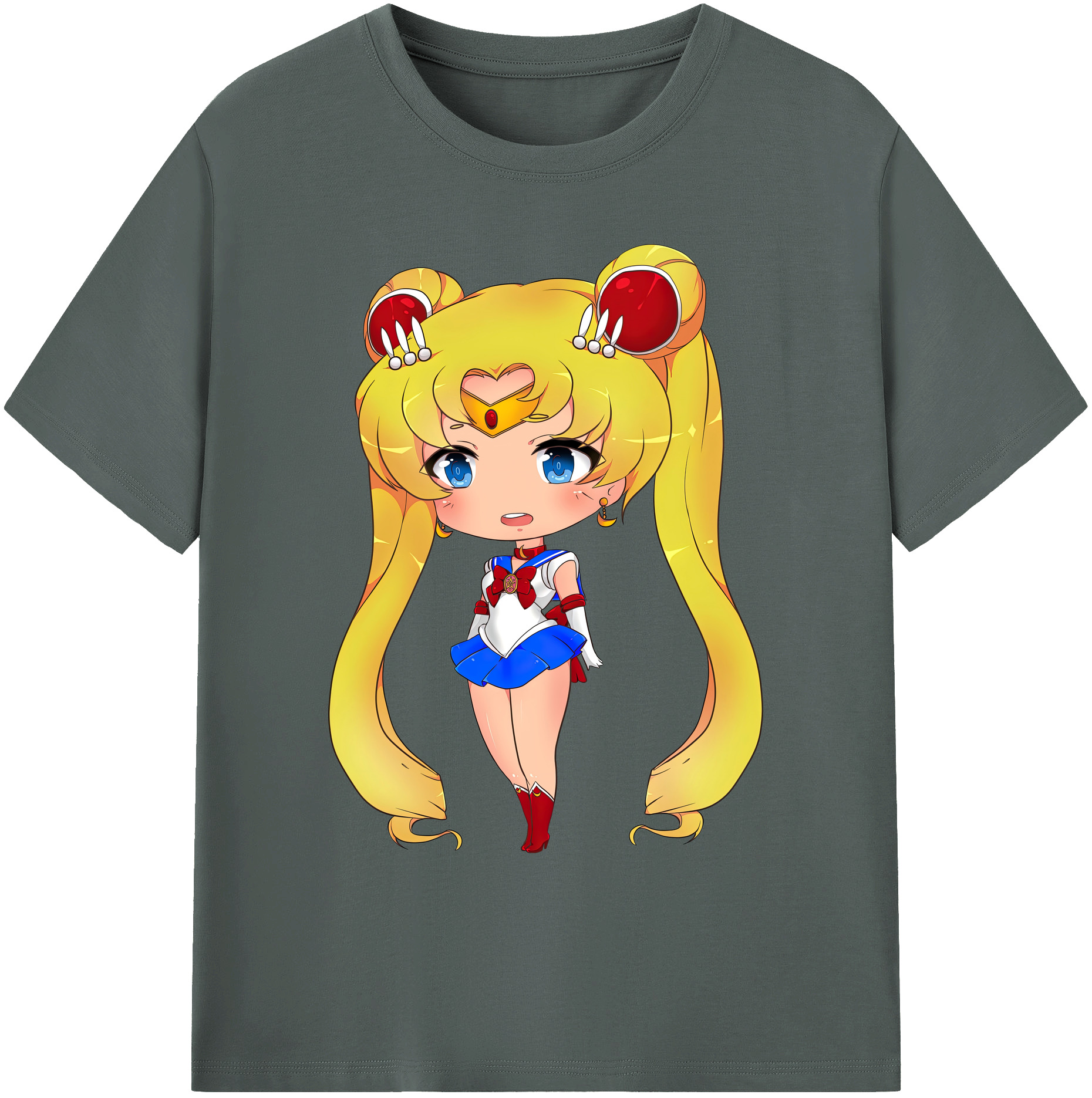 （画像用） 美少女戦士セーラームーン 月野 うさぎ つきの うさぎ Sailor Moon Tsukino Usagi 綿100％ メンズ半袖Tシャツ｜肌触りやわらか＆通気性